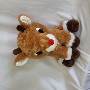 Rudolph the Red nosed Reindeer plush 11" fabric eyes fuzzy nose KOHLS Cares